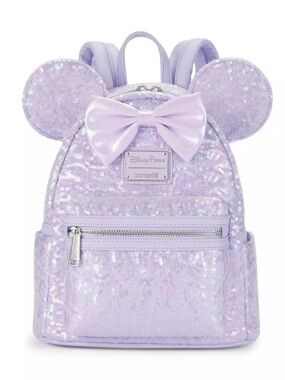 Loungefly Disney Minnie Mouse Sequin
Opalescent Purple Backpack NWT